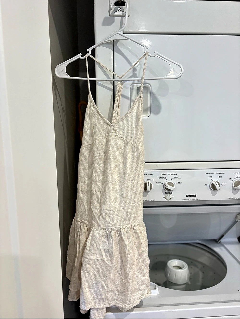 Aerie Striped Mini Dress in Cream Size Small Like New